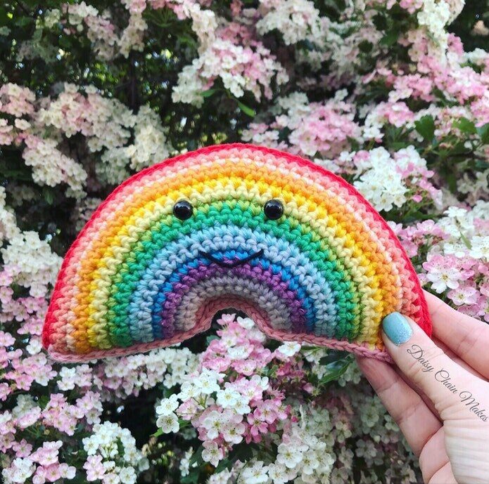 Large crochet rainbow - Crochet rainbow - Rainbow decor - Nursery decor - Home decor - Colourful decor