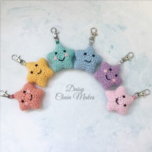 Star bag charms - Crochet stars - Bag Accessorise - Keyring - Made to order