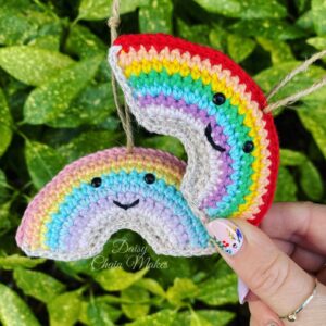 Rainbow decor - crochet rainbow - mini rainbows - nursery decor - home decor