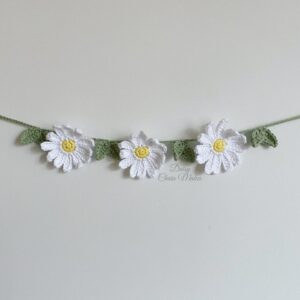 Daisy garland - crochet daisy garland - crochet garland - home decor