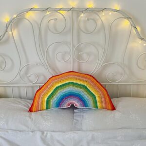 Rainbow cushion - crochet cushion - decorative pillow - crochet pillow - rainbow decor