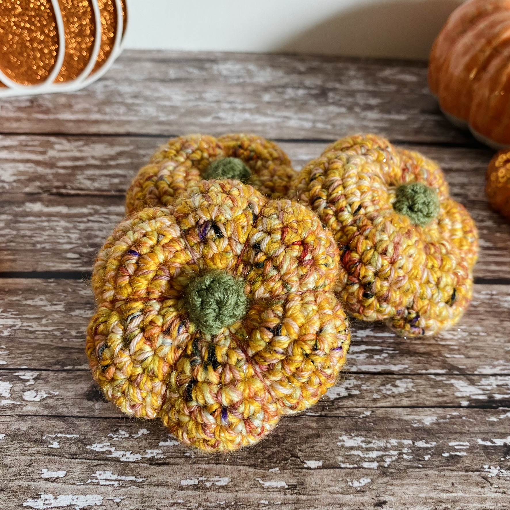 Hand-dyed sparkle pumpkins